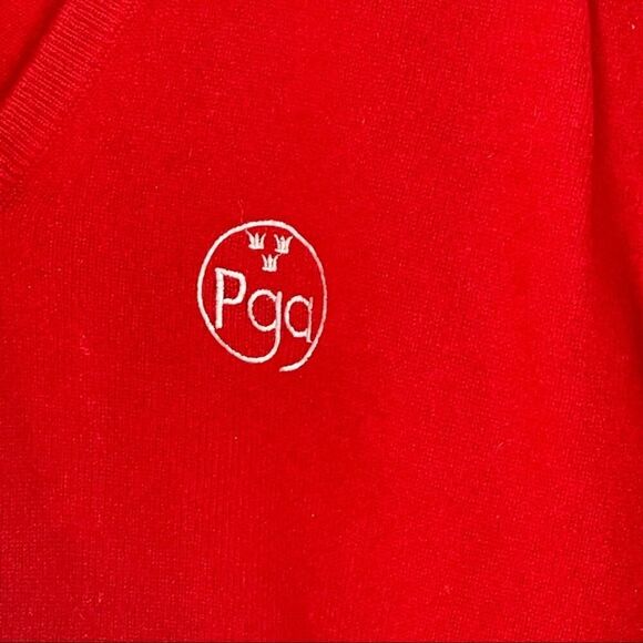 VINTAGE Men's Dunbrae V Neck PGA Lambswool Sweater. sz Large #EE - Picture 7 of 10